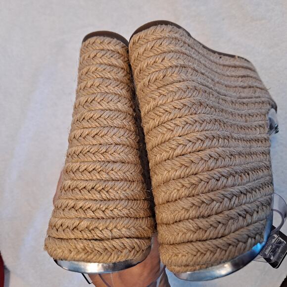 SCHUTZ Clear and Tan Wedge Sandals - Picture 5 of 10